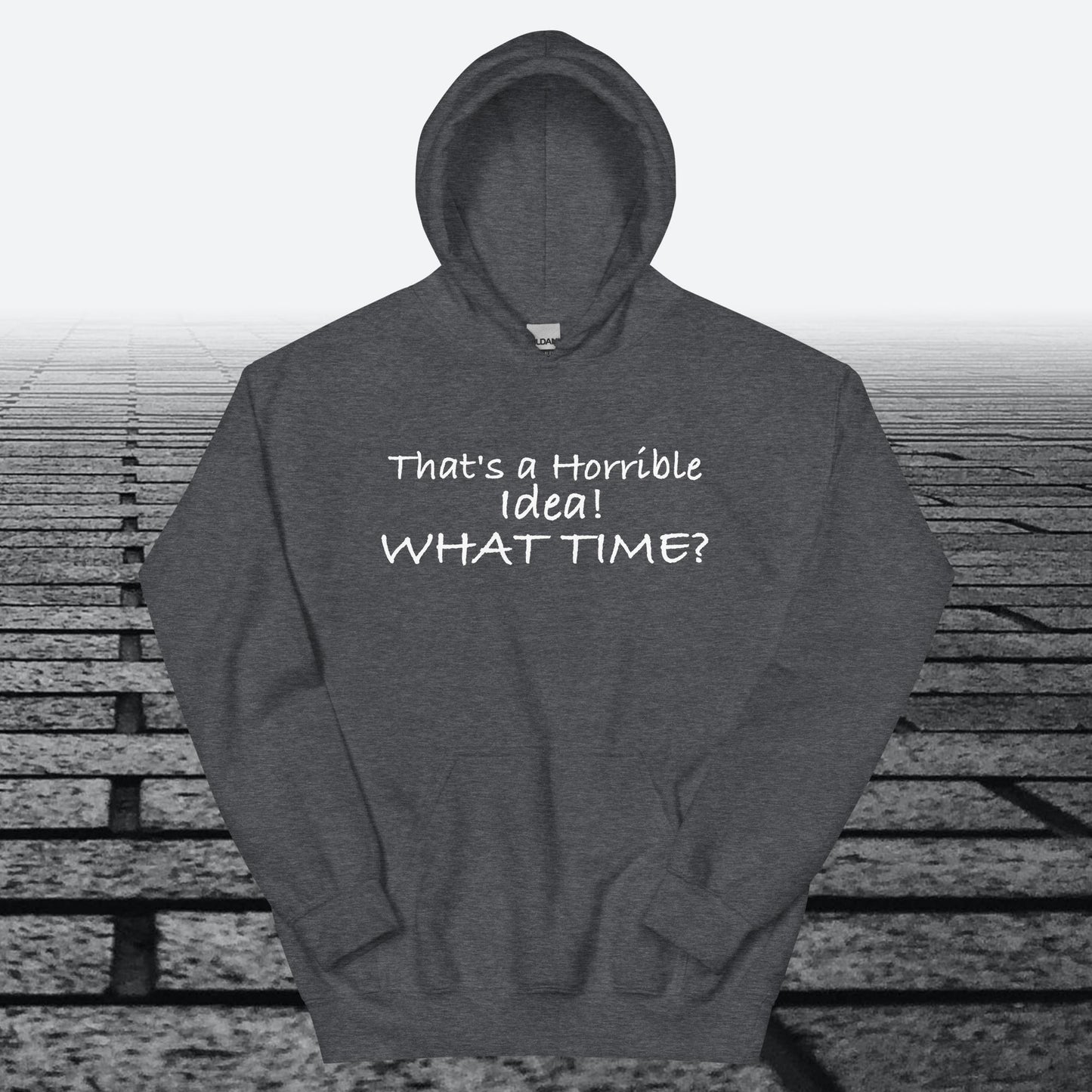 That's a Horrible Idea! What Time?, Hoodie Sweatshirt