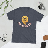 Angry Shooshing Emoji with No One Cares!, Cotton Unisex T-shirt - JonesTees