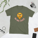 Angry Shooshing Emoji with No One Cares!, Cotton Unisex T-shirt - JonesTees