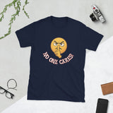 Angry Shooshing Emoji with No One Cares!, Cotton Unisex T-shirt - JonesTees