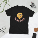 Angry Shooshing Emoji with No One Cares!, Cotton Unisex T-shirt - JonesTees