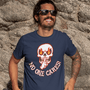 Angry Shooshing Skull with No One Cares! Cotton Unisex T-shirt - JonesTees