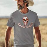 Angry Shooshing Skull with No One Cares, Triblend T-shirt - JonesTees