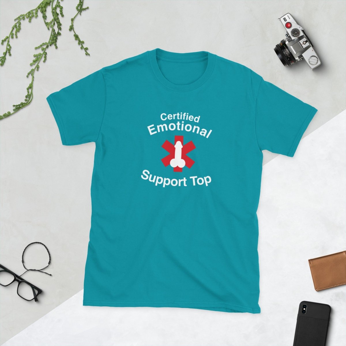 Certified Emotional Support Top, Unisex Cotton T-Certified Emotional Support Top — Funny Cotton T-Shirt | JonesTees - JonesTees