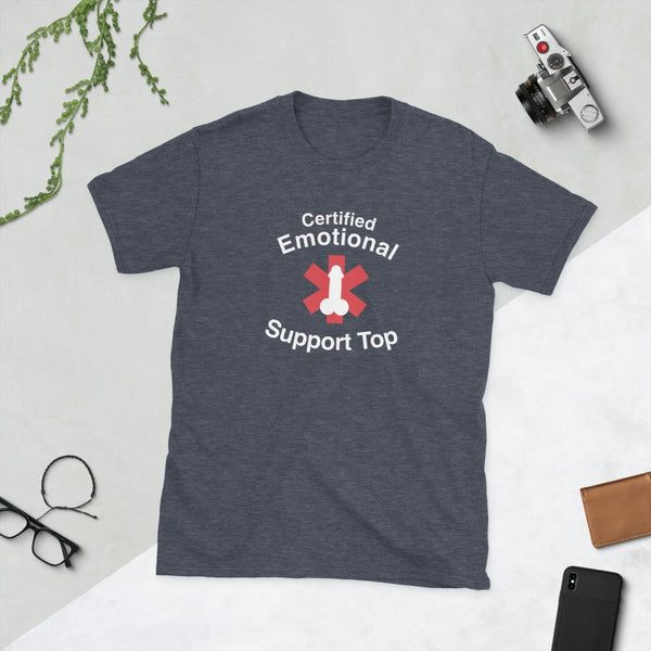 Certified Emotional Support Top, Unisex Cotton T-Certified Emotional Support Top — Funny Cotton T-Shirt | JonesTees - JonesTees
