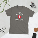 Certified Emotional Support Top, Unisex Cotton T-Certified Emotional Support Top — Funny Cotton T-Shirt | JonesTees - JonesTees