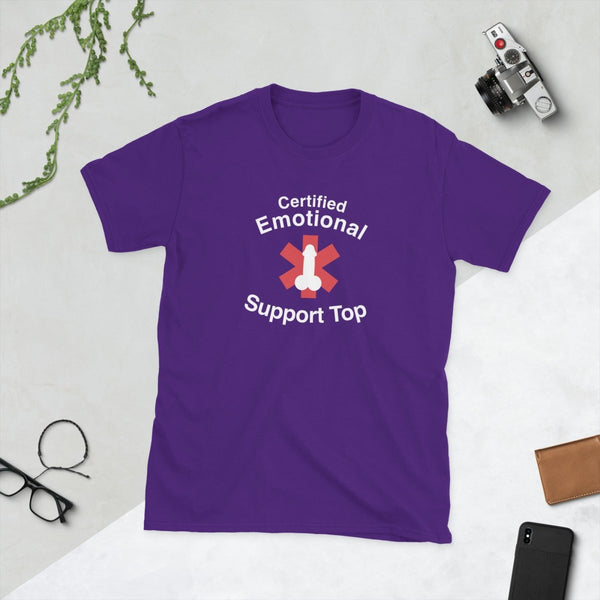 Certified Emotional Support Top, Unisex Cotton T-Certified Emotional Support Top — Funny Cotton T-Shirt | JonesTees - JonesTees