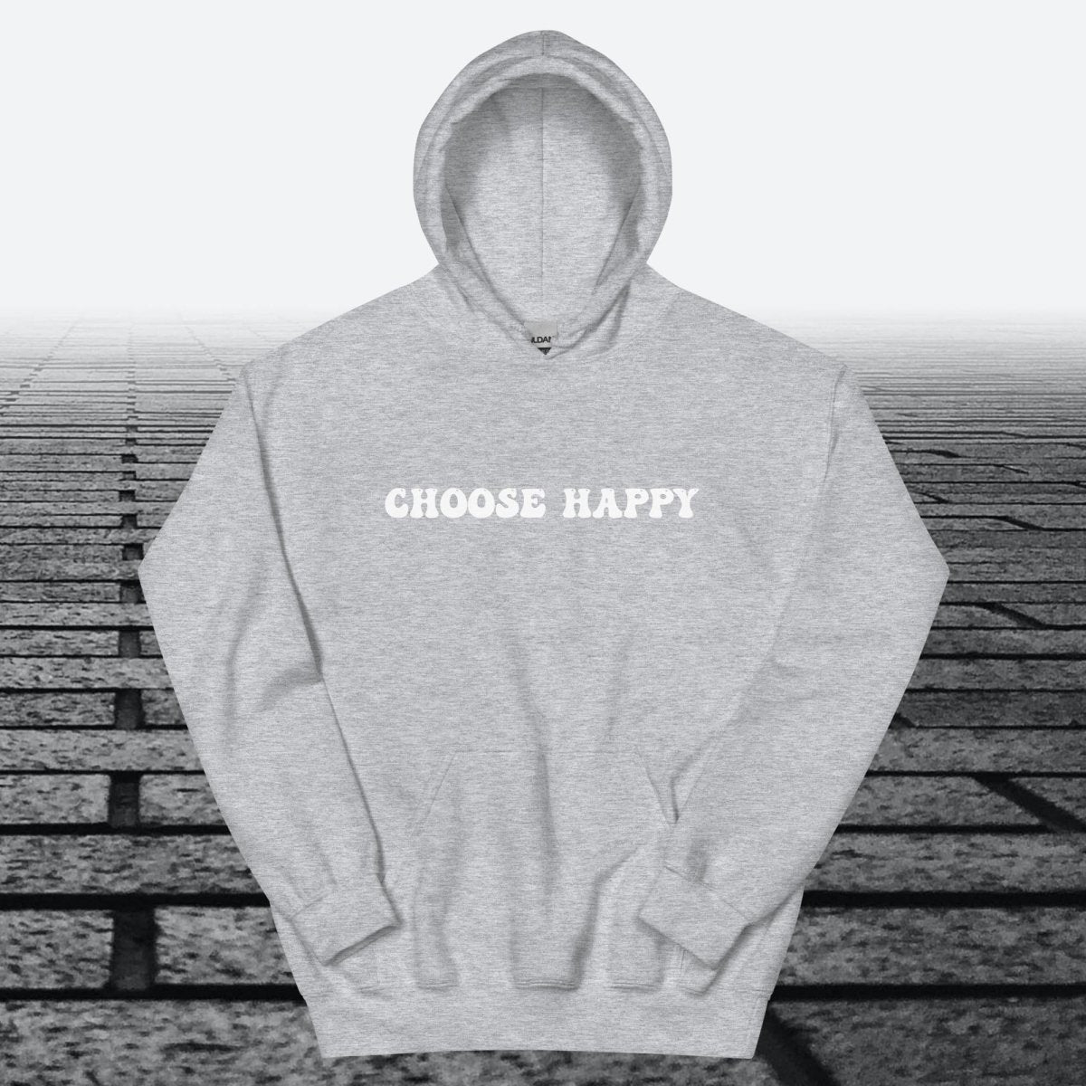 Choose Happy, Hoodie Sweatshirt - JonesTees