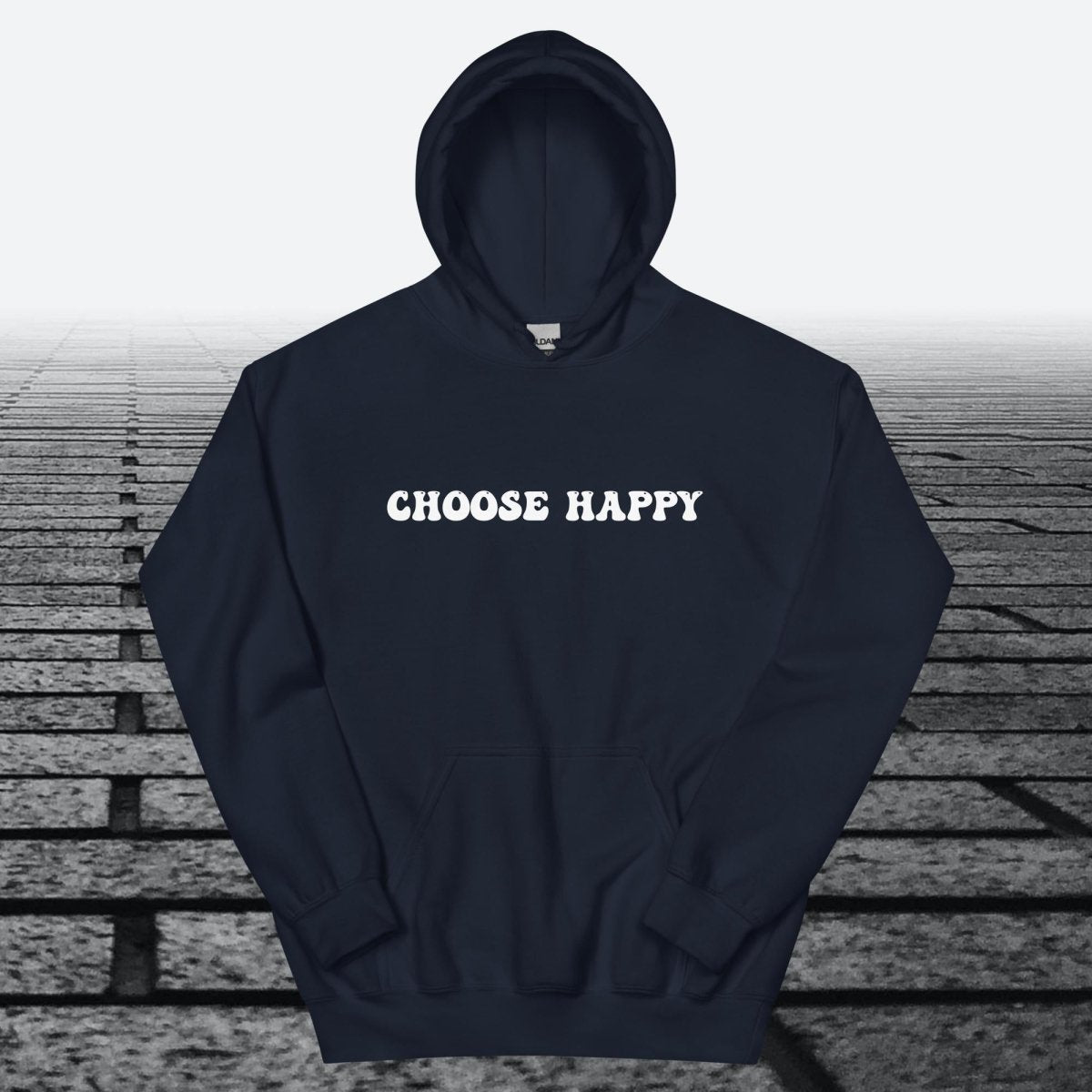 Choose Happy, Hoodie Sweatshirt - JonesTees