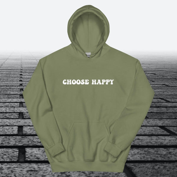 Choose Happy, Hoodie Sweatshirt - JonesTees