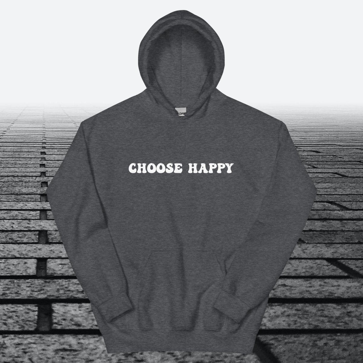 Choose Happy, Hoodie Sweatshirt - JonesTees