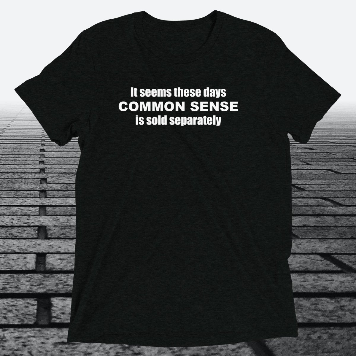 Common Sense T-Shirt — Funny Novelty Graphic Tee | Triblend Tee - JonesTees
