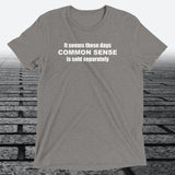 Common Sense T-Shirt — Funny Novelty Graphic Tee | Triblend Tee - JonesTees