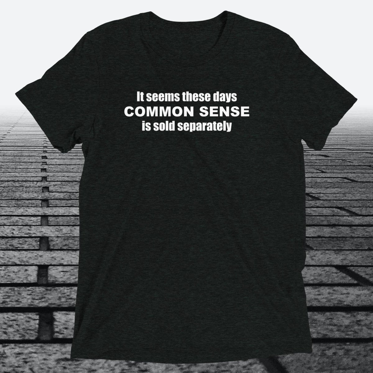 Common Sense T-Shirt — Funny Novelty Graphic Tee | Triblend Tee - JonesTees