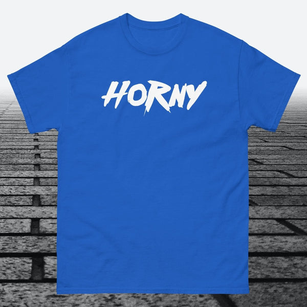 Horny, Cotton T-shirt - JonesTees