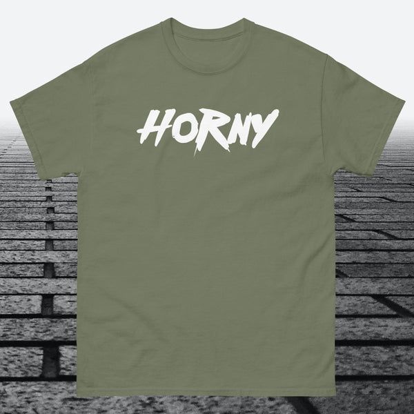 Horny, Cotton T-shirt - JonesTees