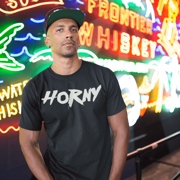 Horny, Cotton T-shirt - JonesTees