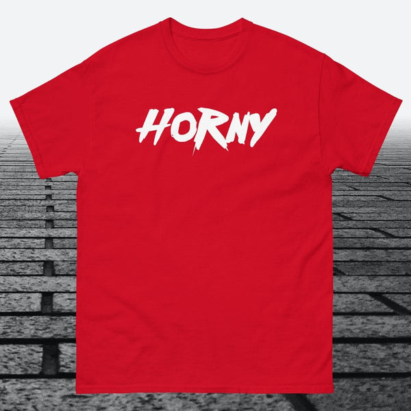 Horny, Cotton T-shirt - JonesTees
