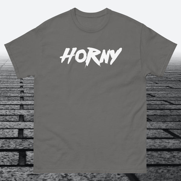 Horny, Cotton T-shirt - JonesTees
