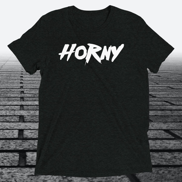 Horny, Triblend T-shirt - JonesTees