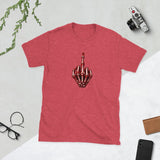 Red/White Skeleton Middle Finger, Unisex Cotton T-shirt - JonesTees