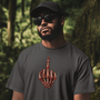 Red/White Skeleton Middle Finger, Unisex Cotton T-shirt - JonesTees