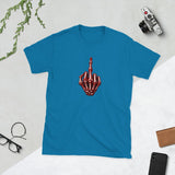 Red/White Skeleton Middle Finger, Unisex Cotton T-shirt - JonesTees
