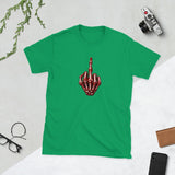 Red/White Skeleton Middle Finger, Unisex Cotton T-shirt - JonesTees