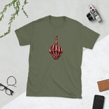 Red/White Skeleton Middle Finger, Unisex Cotton T-shirt - JonesTees