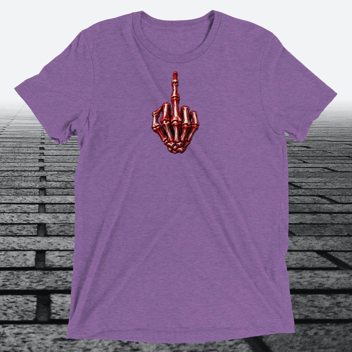 Red/White Skeleton Middle Finger, Unisex Triblend T-shirt - JonesTees