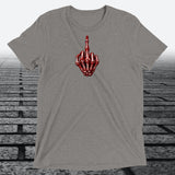Red/White Skeleton Middle Finger, Unisex Triblend T-shirt - JonesTees