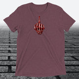 Red/White Skeleton Middle Finger, Unisex Triblend T-shirt - JonesTees