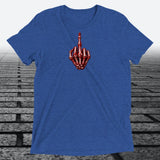 Red/White Skeleton Middle Finger, Unisex Triblend T-shirt - JonesTees