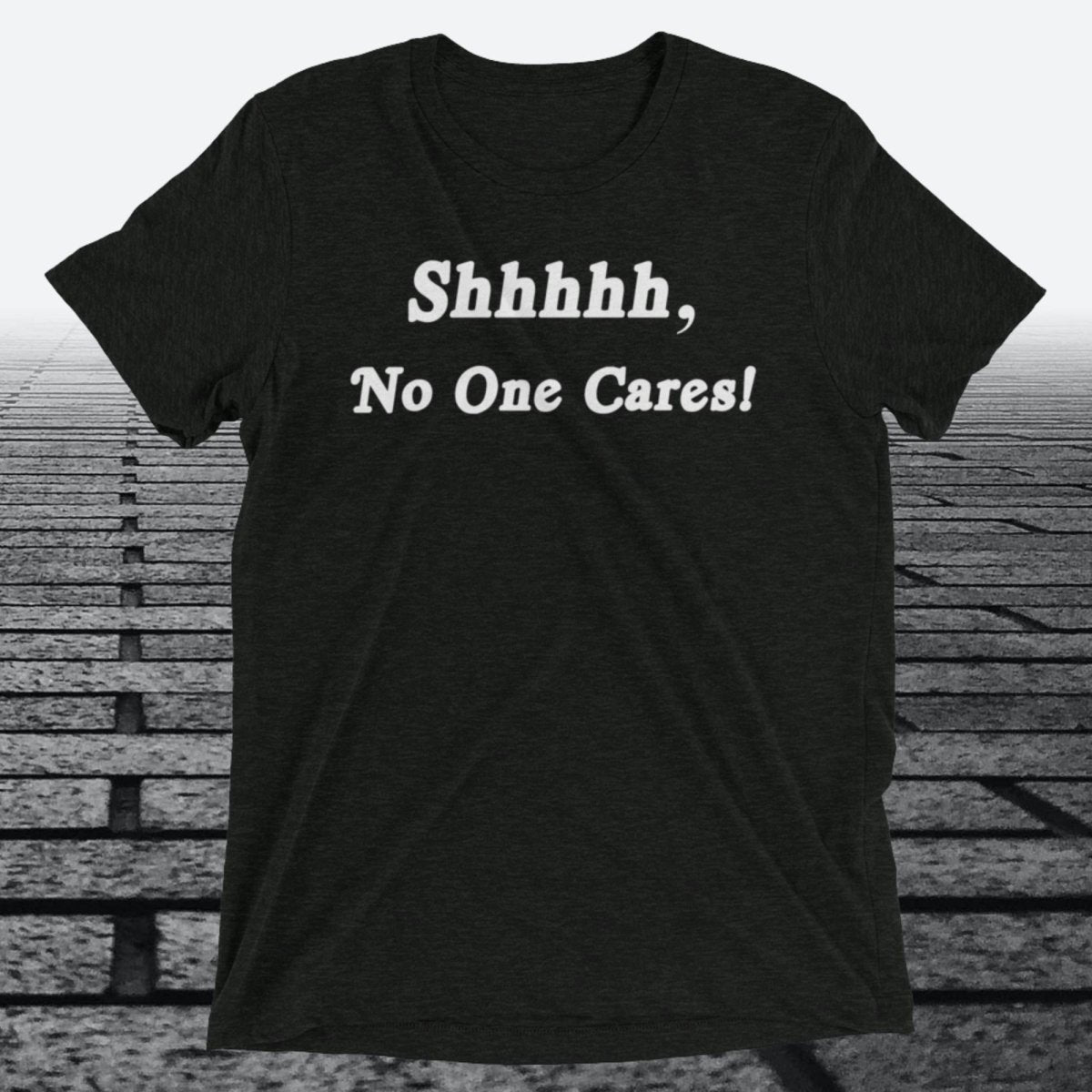Shhhhh, No One Cares, Triblend T-shirt - JonesTees