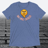 Shooshing Angry Emoji with No One Cares, Triblend T-shirt - JonesTees