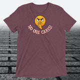 Shooshing Angry Emoji with No One Cares, Triblend T-shirt - JonesTees
