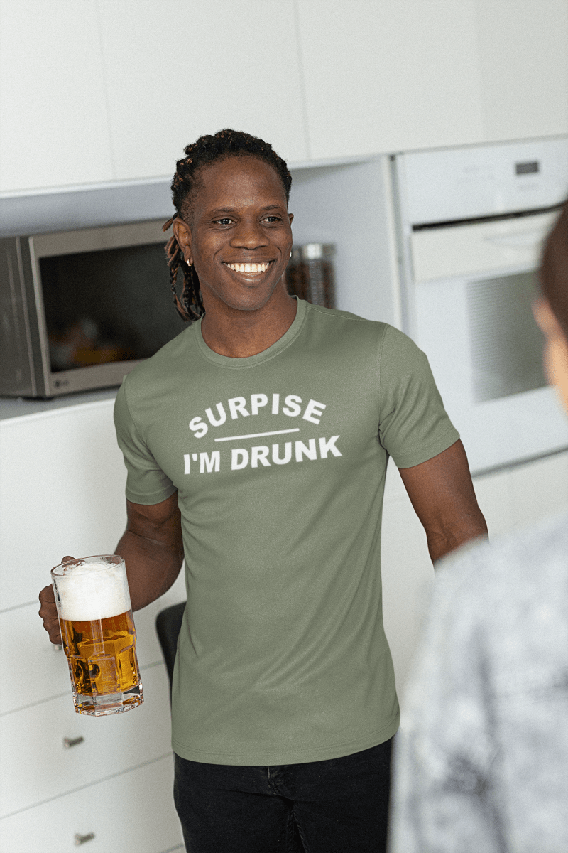 Surprise I'm Drunk, Cotton T-shirt - JonesTees
