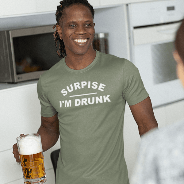 Surprise I'm Drunk, Cotton T-shirt - JonesTees