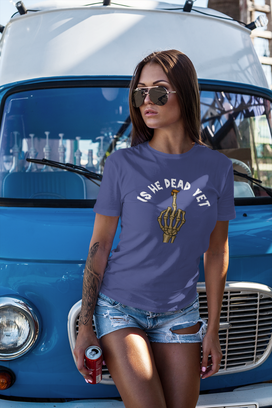 Is He Dead Yet with Middle Finger, Triblend T-shirt