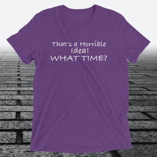 That's a Horrible Idea! What Time?, Triblend T-shirt - JonesTees